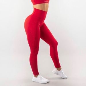 Alphalete Surface Pocket Leggings - Red